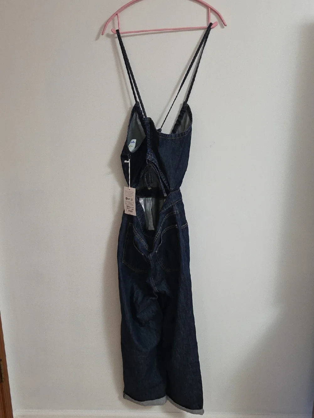 ETICA KAAN BIRDIE HALTER Denim JUMPSUIT Medium NWT - Picture 7 of 12